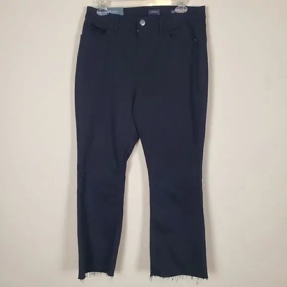 J. Jill Denim Black Kick Flare Ankle Cut Off Jeans Size q0 - Picture 1 of 8